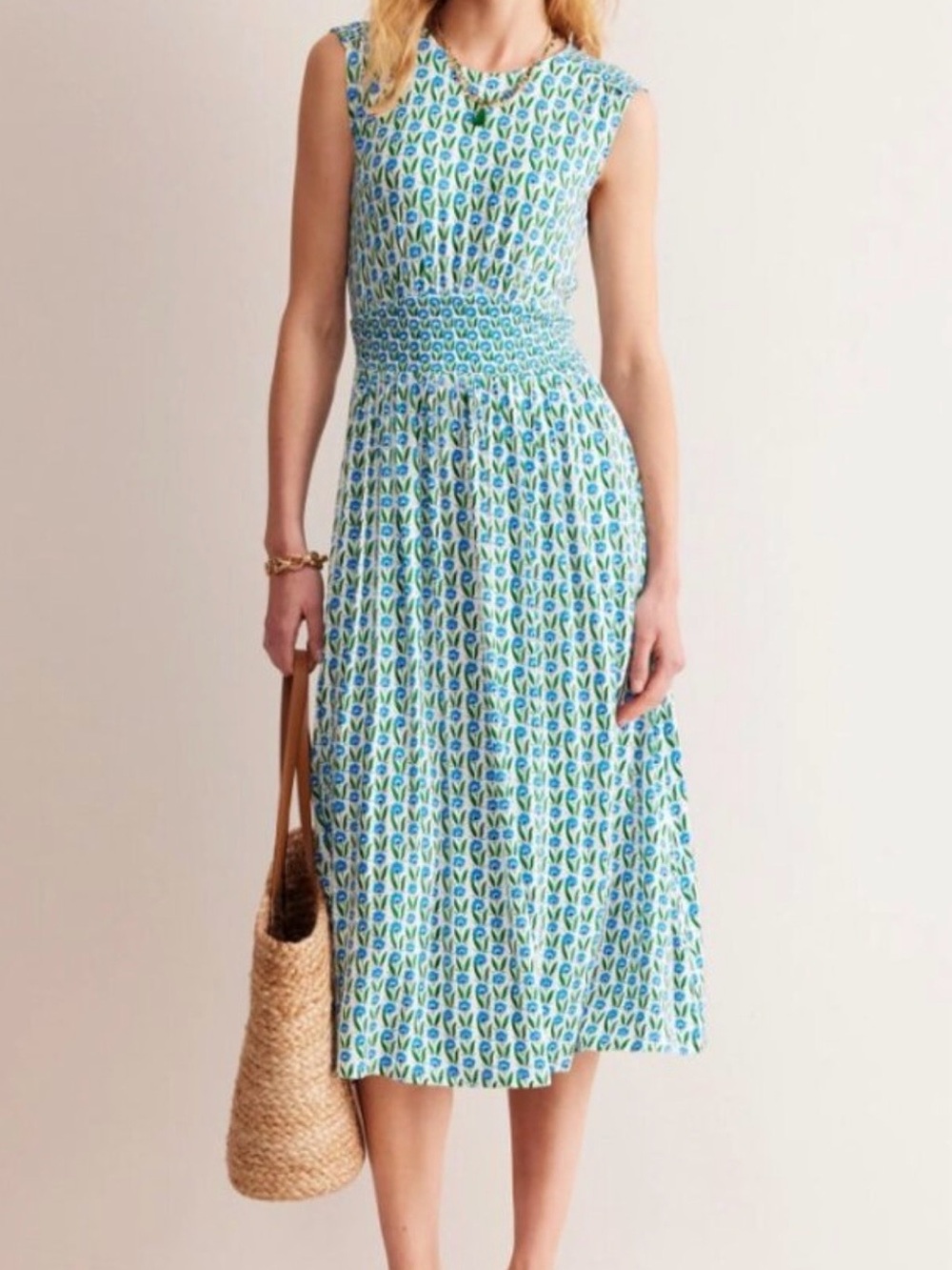 EUC Boden Size 12 Sleeveless Midi Jersey Dress